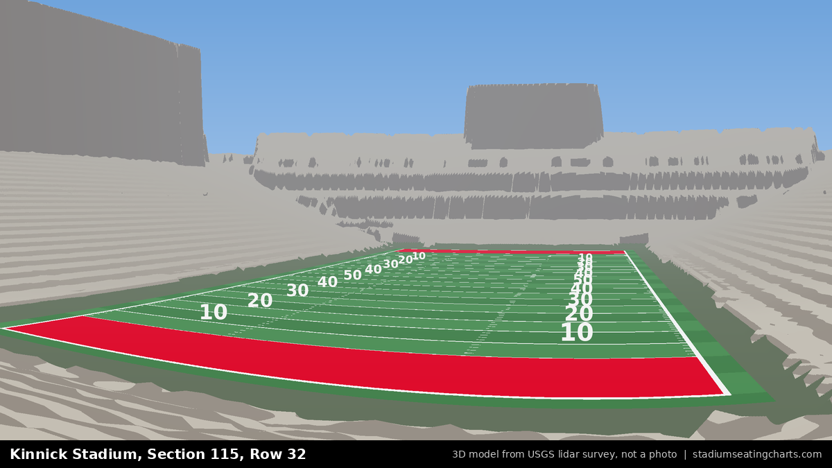View from Kinnick Stadium Section 115, Row 32, looking toward the field