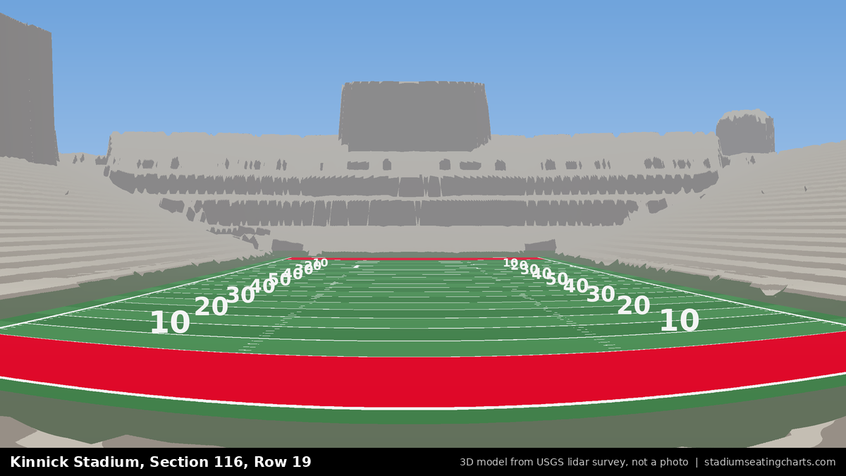 View from Kinnick Stadium Section 116, Row 19, looking toward the field