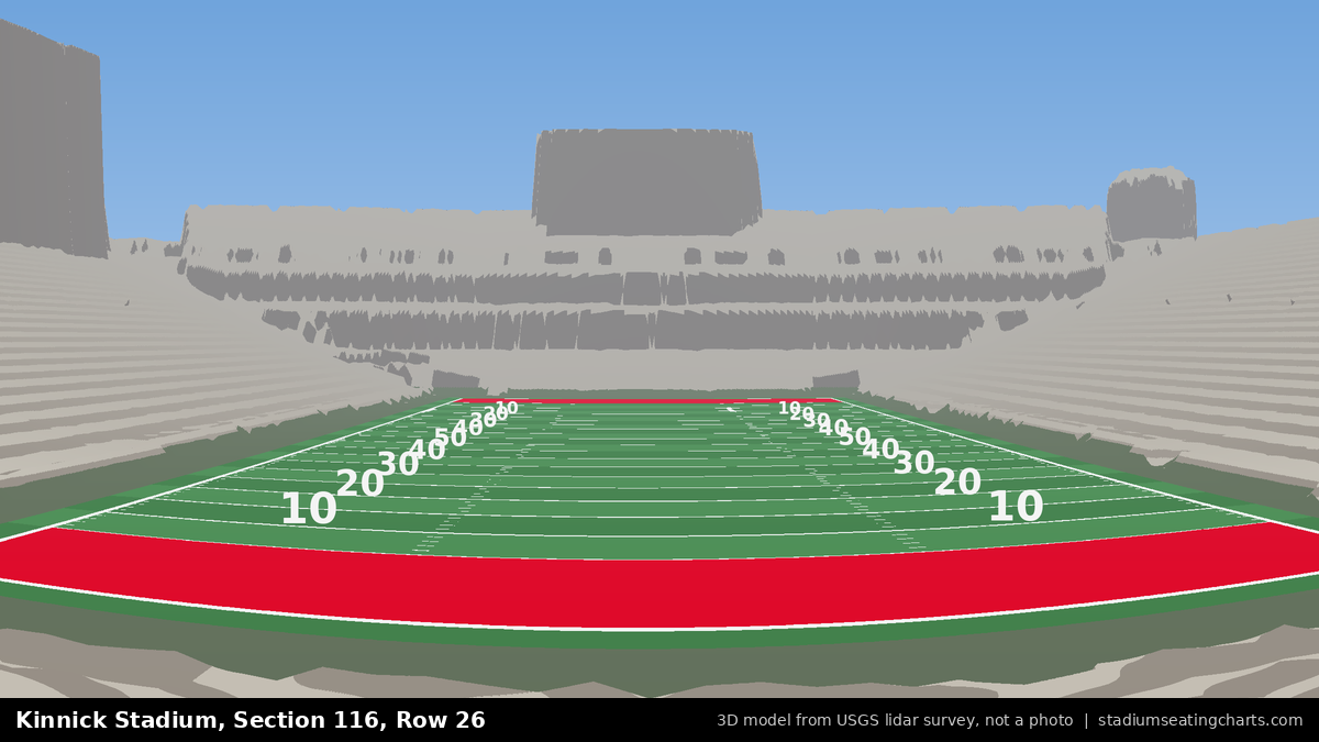 View from Kinnick Stadium Section 116, Row 26, looking toward the field