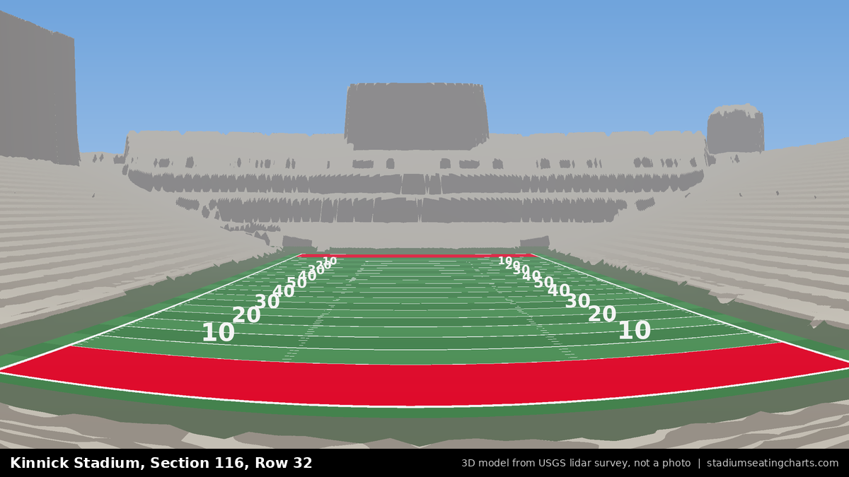 View from Kinnick Stadium Section 116, Row 32, looking toward the field