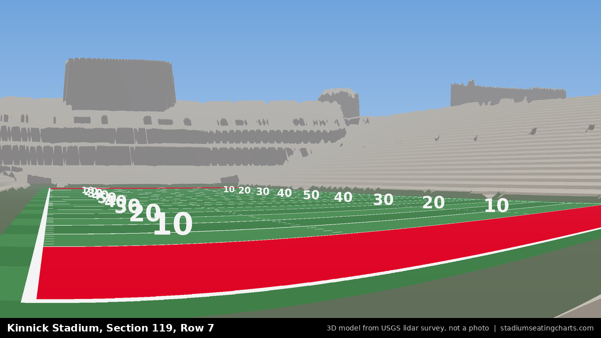 View from Kinnick Stadium Section 119, Row 7, looking toward the field