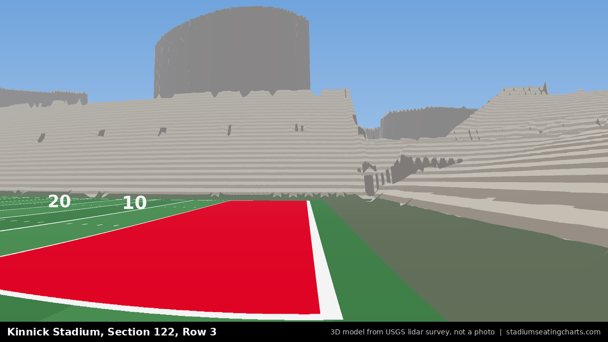 View from Kinnick Stadium Section 122, Row 3, looking toward the field