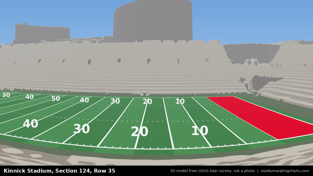 View from Kinnick Stadium Section 124, Row 35, looking toward the field