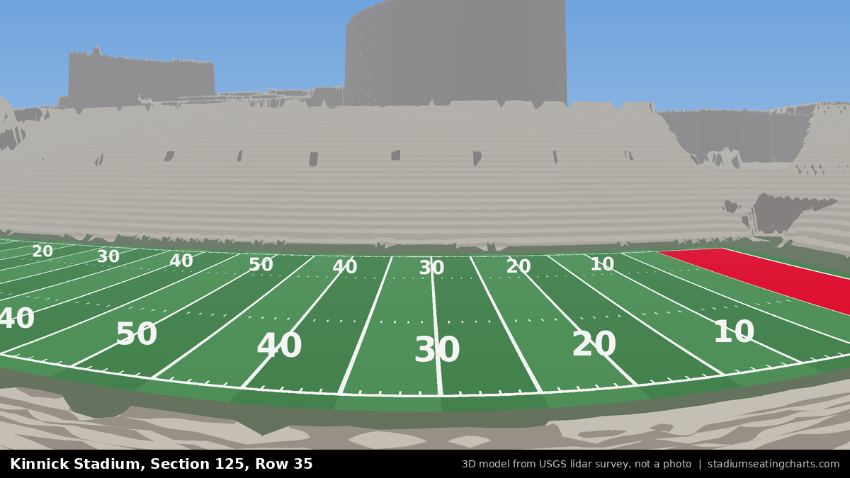 View from Kinnick Stadium Section 125, Row 35, looking toward the field
