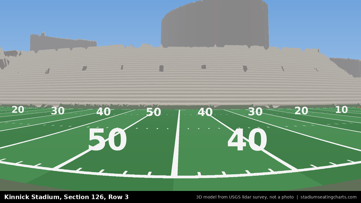 View from Kinnick Stadium Section 126, Row 3, looking toward the field