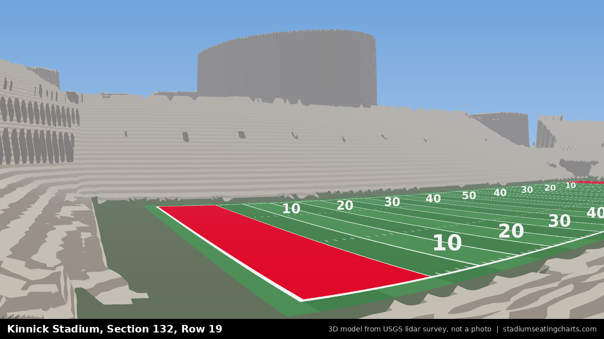 View from Kinnick Stadium Section 132, Row 19, looking toward the field