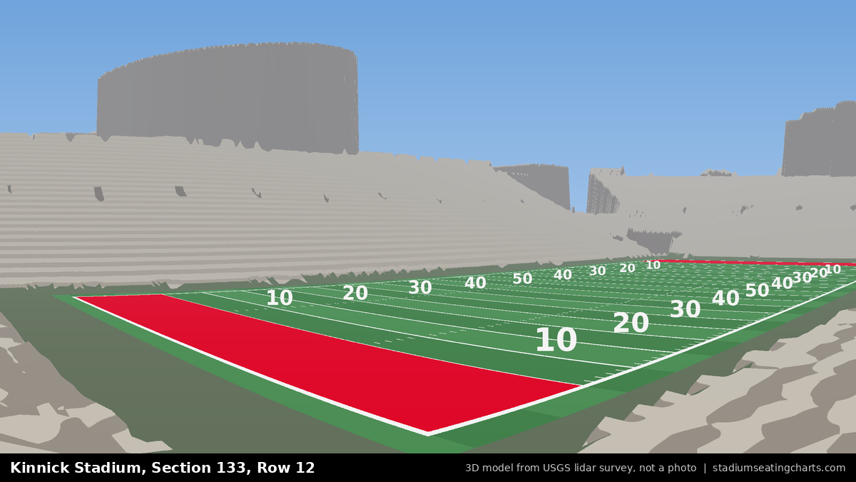 View from Kinnick Stadium Section 133, Row 12, looking toward the field