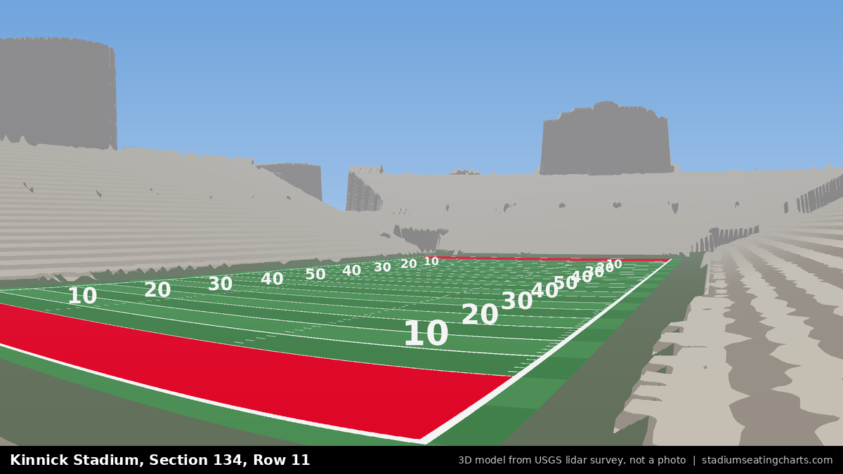 View from Kinnick Stadium Section 134, Row 11, looking toward the field