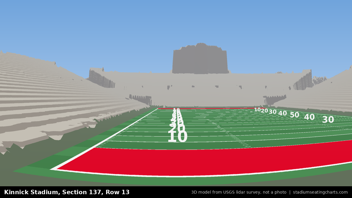 View from Kinnick Stadium Section 137, Row 13, looking toward the field