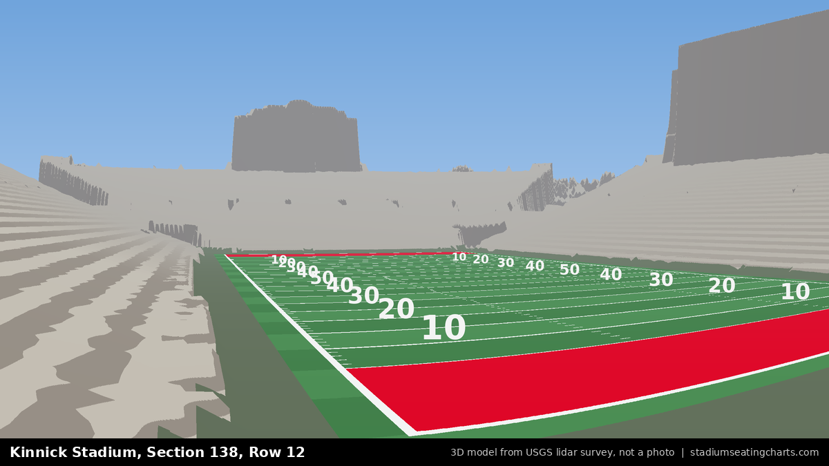 View from Kinnick Stadium Section 138, Row 12, looking toward the field