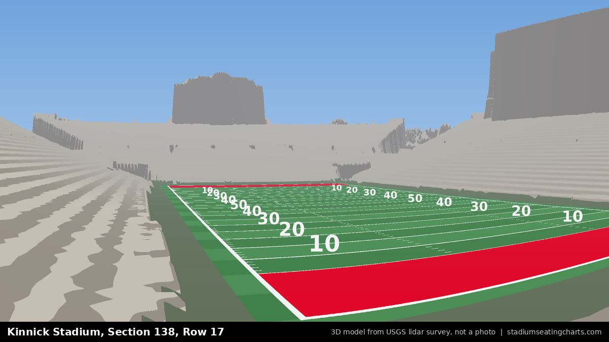 View from Kinnick Stadium Section 138, Row 17, looking toward the field