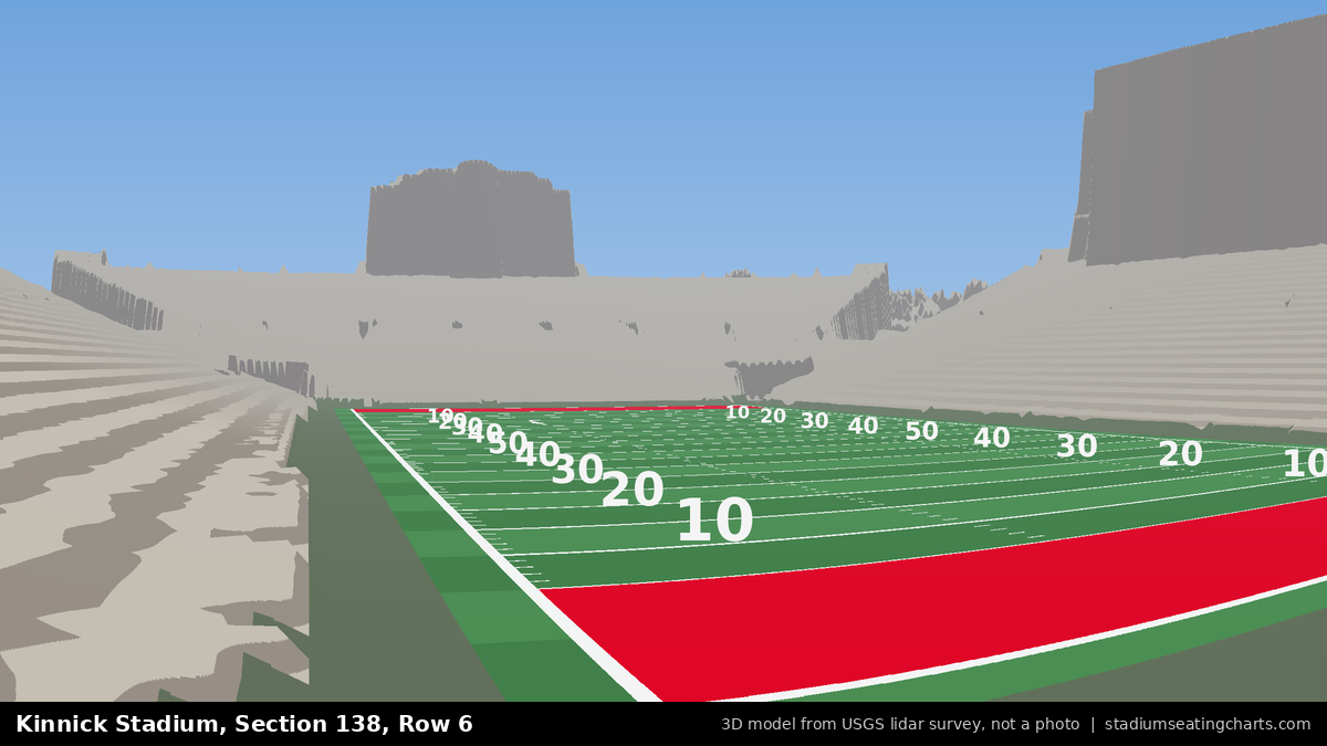 View from Kinnick Stadium Section 138, Row 6, looking toward the field