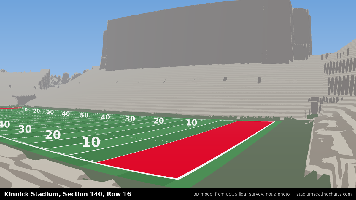 View from Kinnick Stadium Section 140, Row 16, looking toward the field