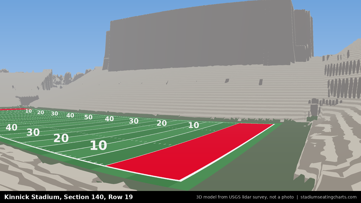 View from Kinnick Stadium Section 140, Row 19, looking toward the field