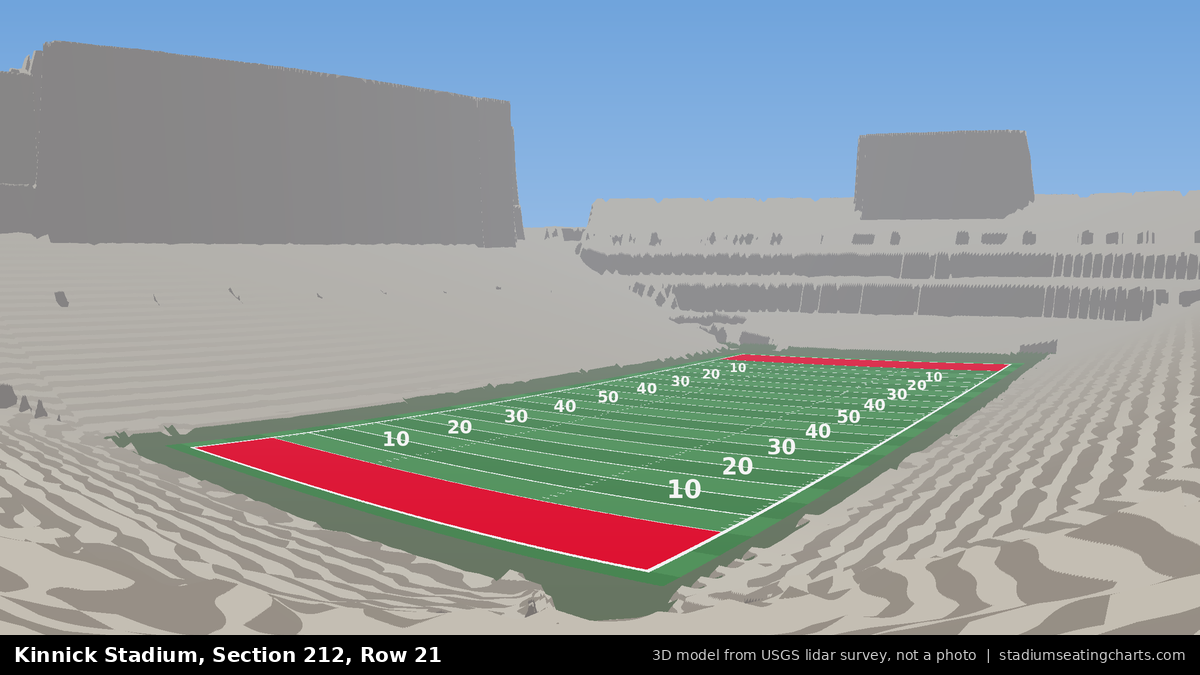View from Kinnick Stadium Section 212, Row 21, looking toward the field
