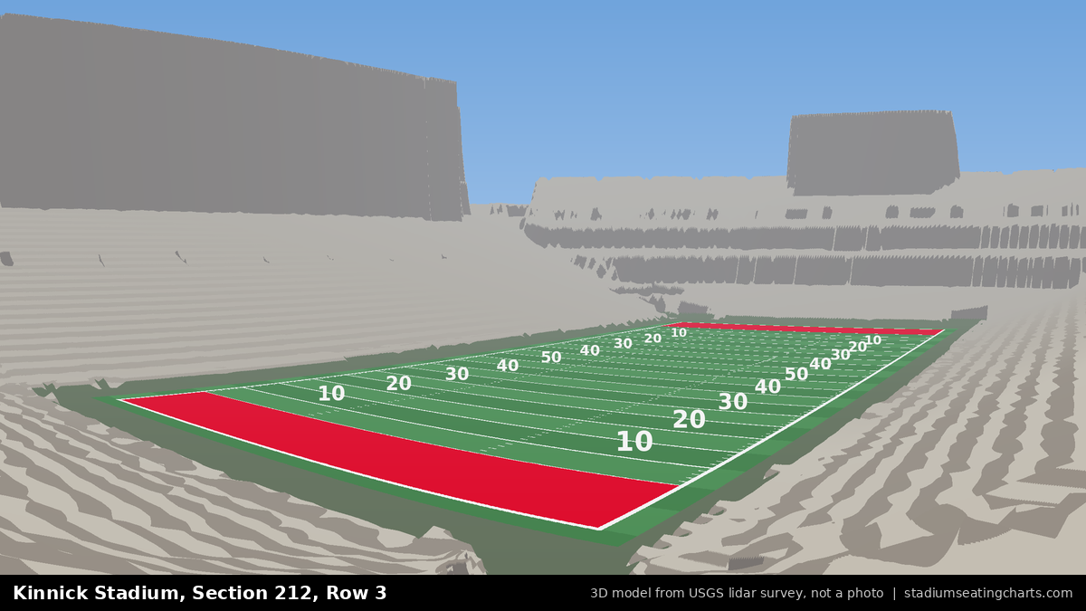 View from Kinnick Stadium Section 212, Row 3, looking toward the field