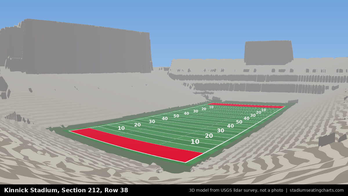 View from Kinnick Stadium Section 212, Row 38, looking toward the field