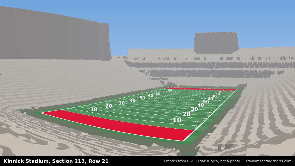 View from Kinnick Stadium Section 213, Row 21, looking toward the field
