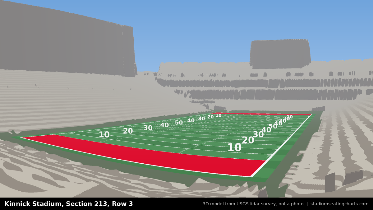 View from Kinnick Stadium Section 213, Row 3, looking toward the field