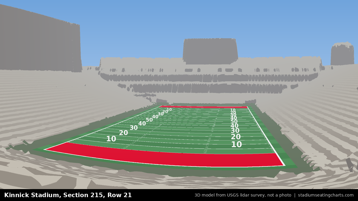 View from Kinnick Stadium Section 215, Row 21, looking toward the field