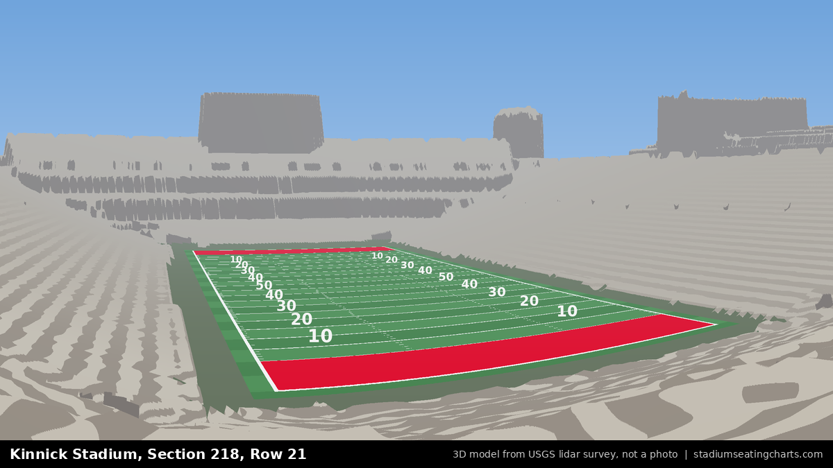 View from Kinnick Stadium Section 218, Row 21, looking toward the field