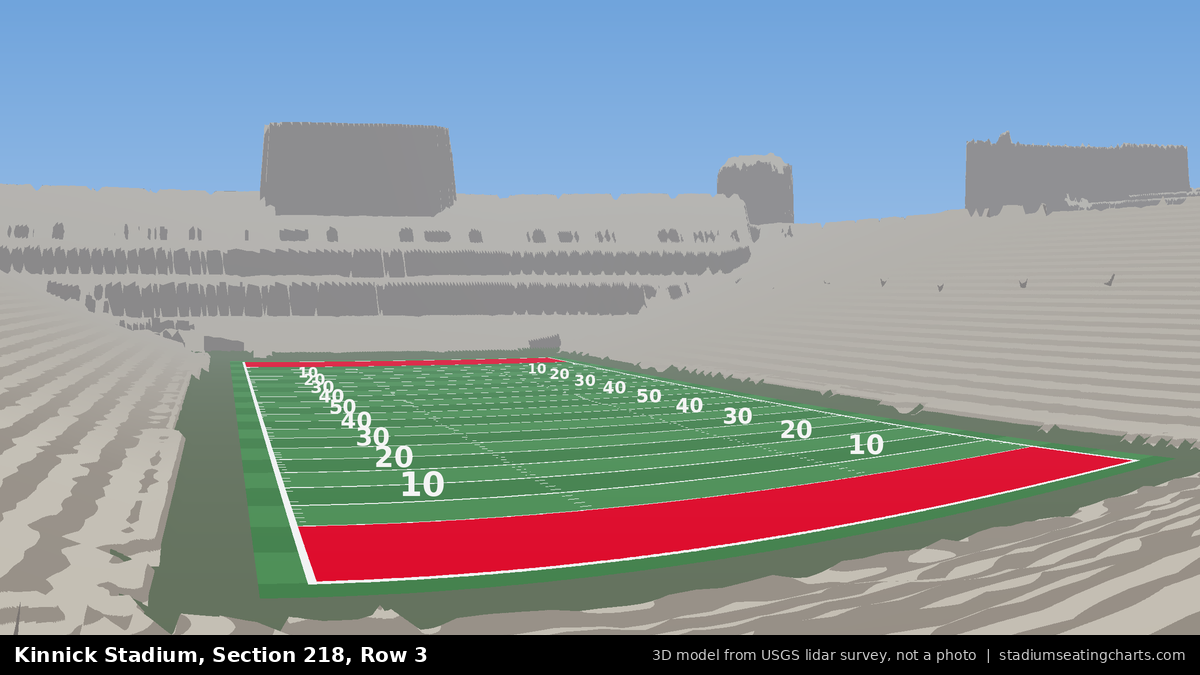 View from Kinnick Stadium Section 218, Row 3, looking toward the field