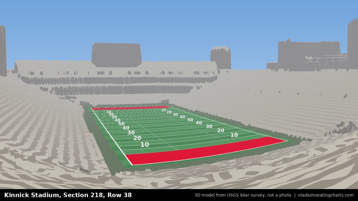 View from Kinnick Stadium Section 218, Row 38, looking toward the field