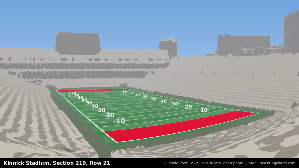 View from Kinnick Stadium Section 219, Row 21, looking toward the field