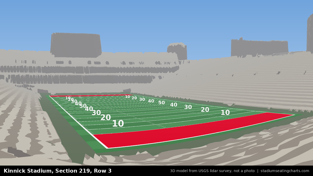 View from Kinnick Stadium Section 219, Row 3, looking toward the field