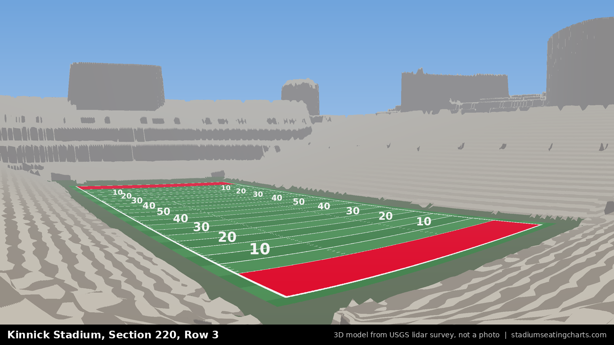View from Kinnick Stadium Section 220, Row 3, looking toward the field