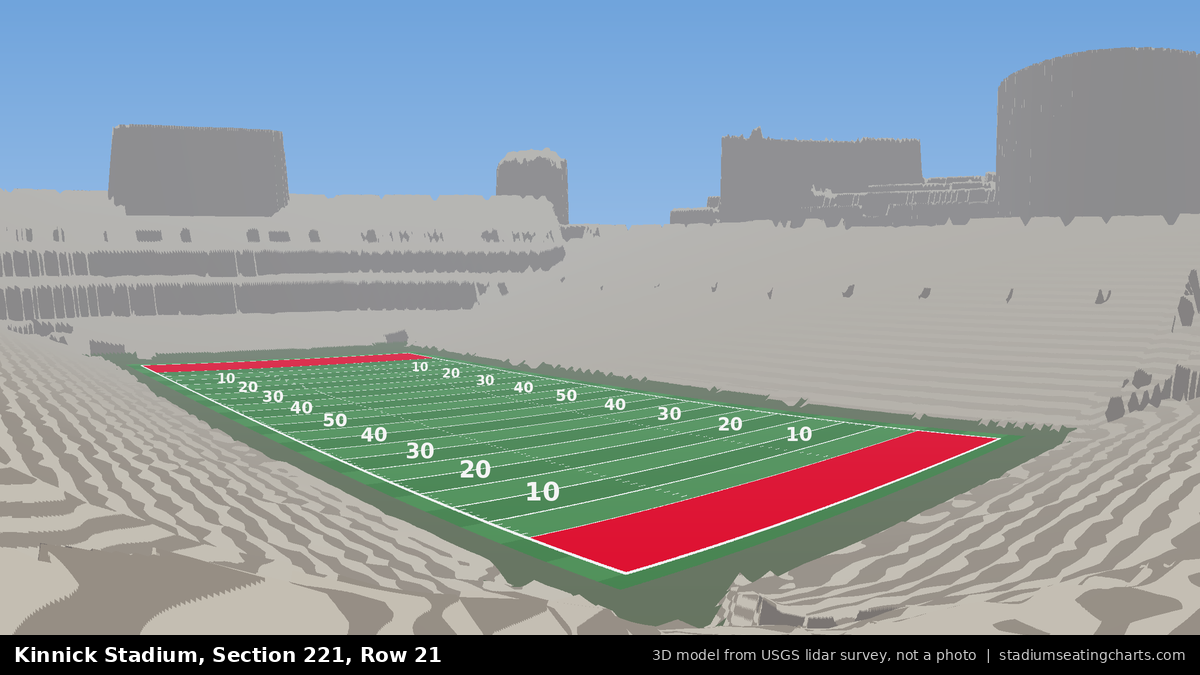 View from Kinnick Stadium Section 221, Row 21, looking toward the field