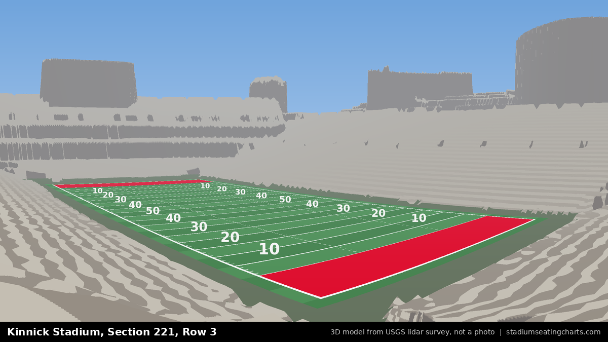 View from Kinnick Stadium Section 221, Row 3, looking toward the field
