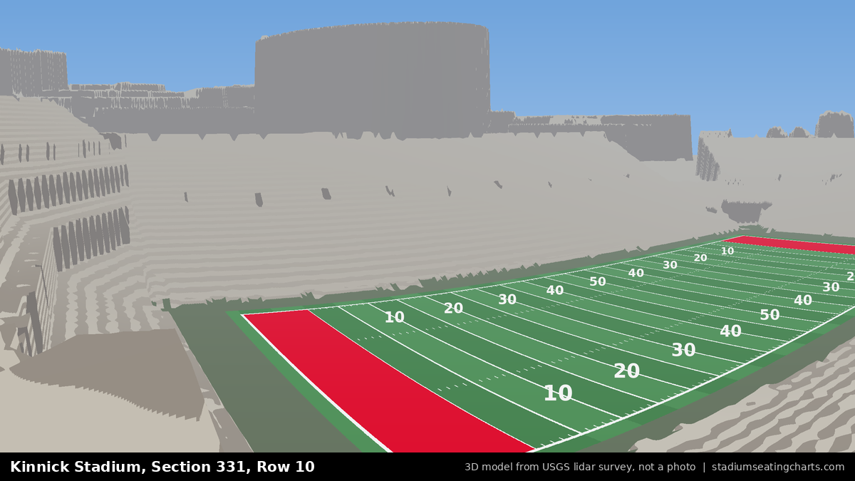 View from Kinnick Stadium Section 331, Row 10, looking toward the field
