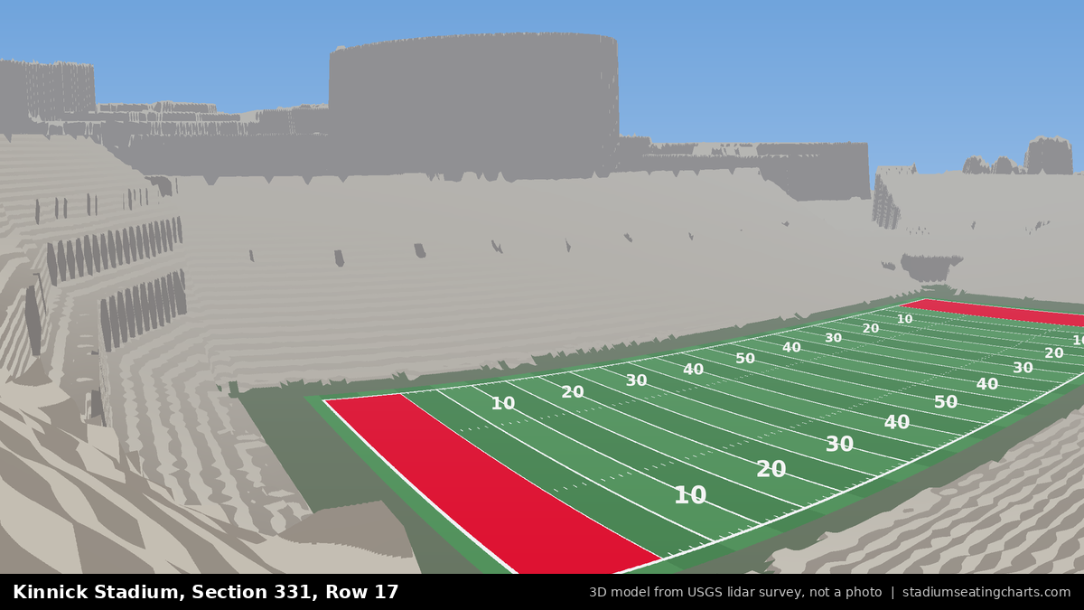 View from Kinnick Stadium Section 331, Row 17, looking toward the field