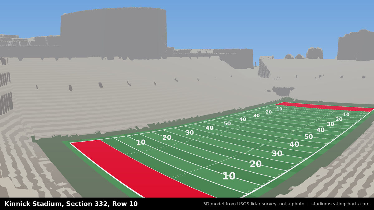 View from Kinnick Stadium Section 332, Row 10, looking toward the field