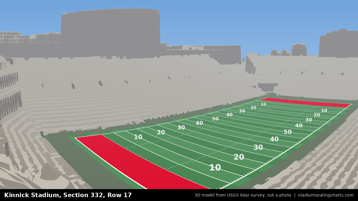 View from Kinnick Stadium Section 332, Row 17, looking toward the field