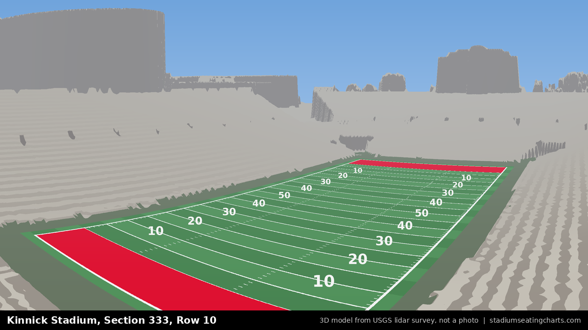 View from Kinnick Stadium Section 333, Row 10, looking toward the field