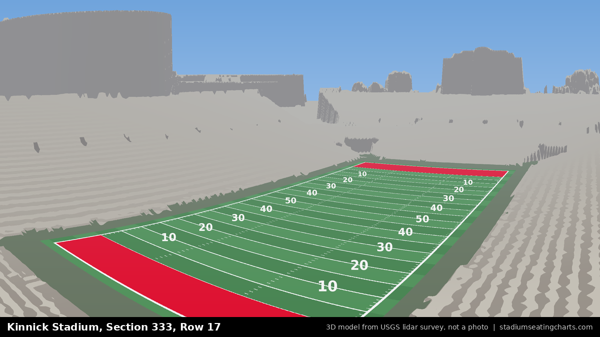 View from Kinnick Stadium Section 333, Row 17, looking toward the field