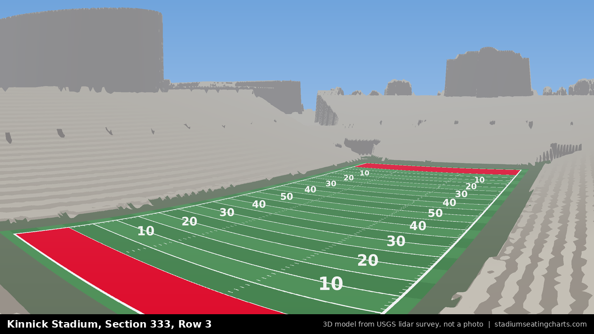 View from Kinnick Stadium Section 333, Row 3, looking toward the field