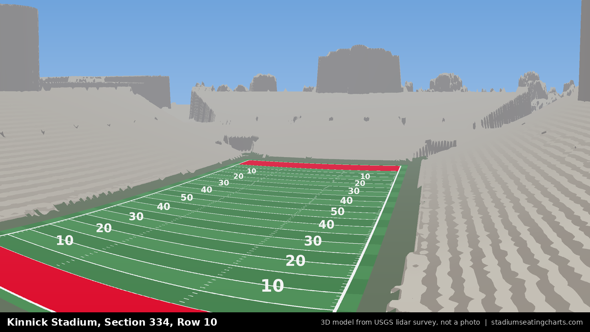 View from Kinnick Stadium Section 334, Row 10, looking toward the field