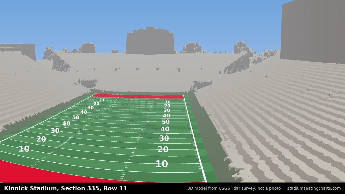 View from Kinnick Stadium Section 335, Row 11, looking toward the field