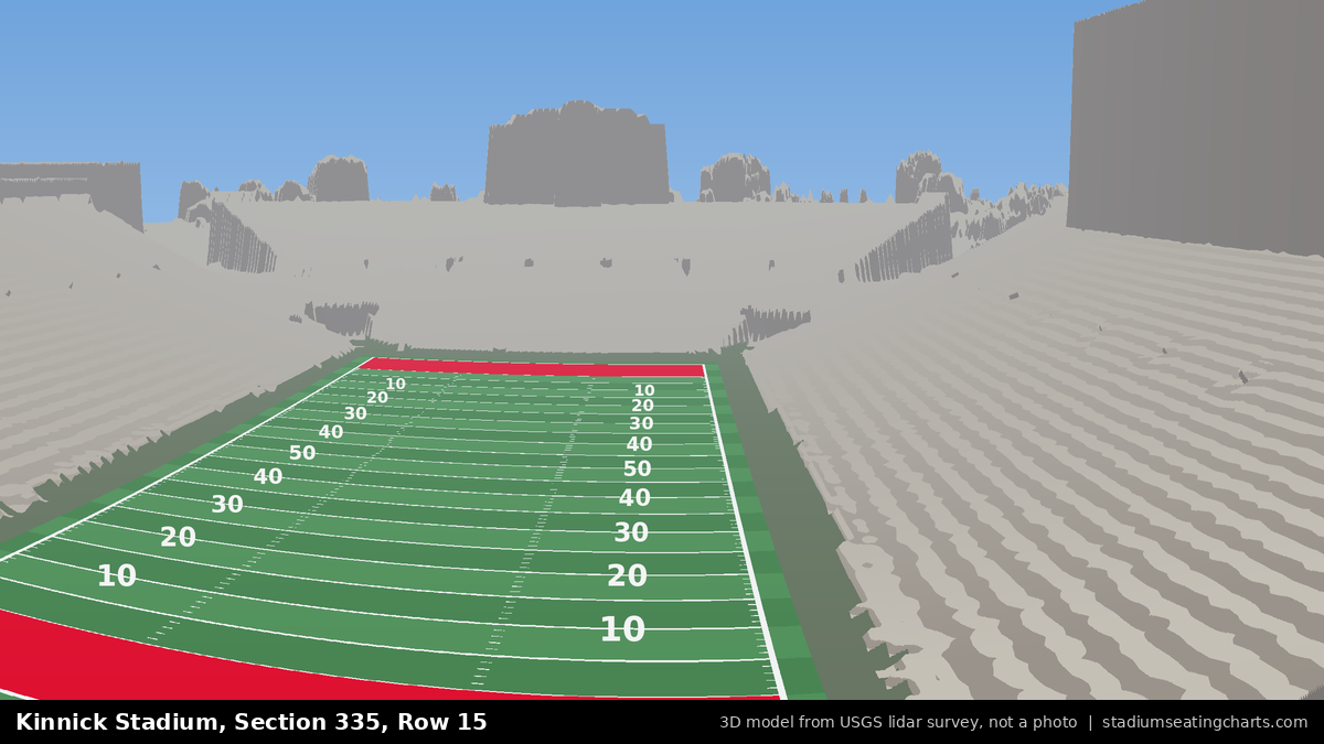 View from Kinnick Stadium Section 335, Row 15, looking toward the field