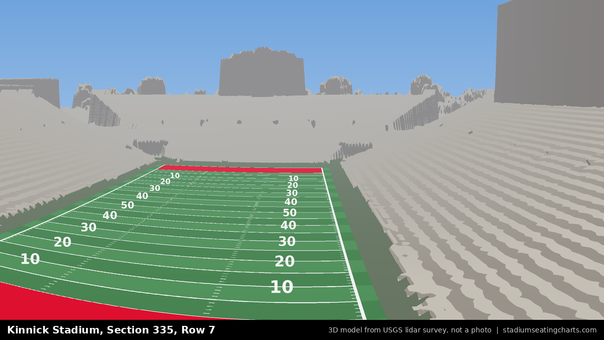 View from Kinnick Stadium Section 335, Row 7, looking toward the field