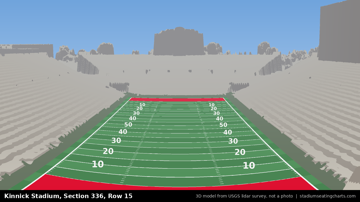 View from Kinnick Stadium Section 336, Row 15, looking toward the field