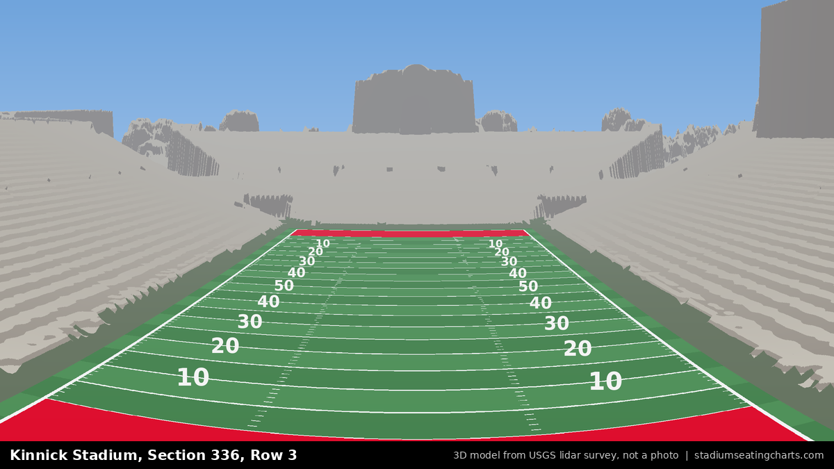 View from Kinnick Stadium Section 336, Row 3, looking toward the field
