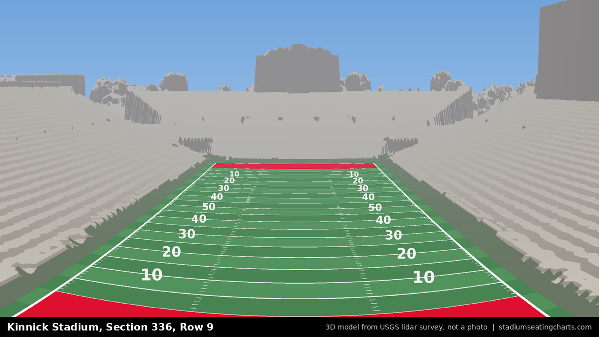 View from Kinnick Stadium Section 336, Row 9, looking toward the field