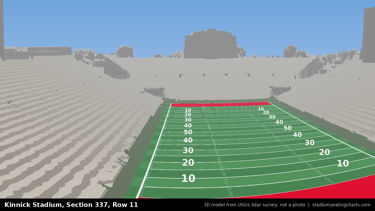 View from Kinnick Stadium Section 337, Row 11, looking toward the field