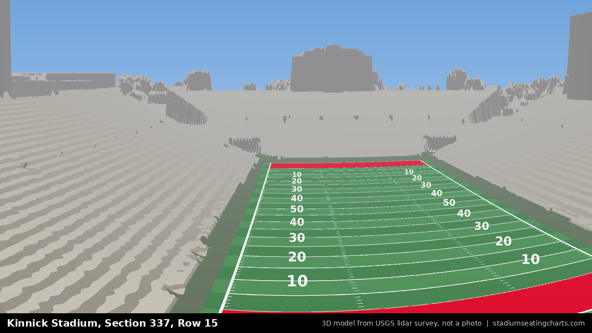View from Kinnick Stadium Section 337, Row 15, looking toward the field