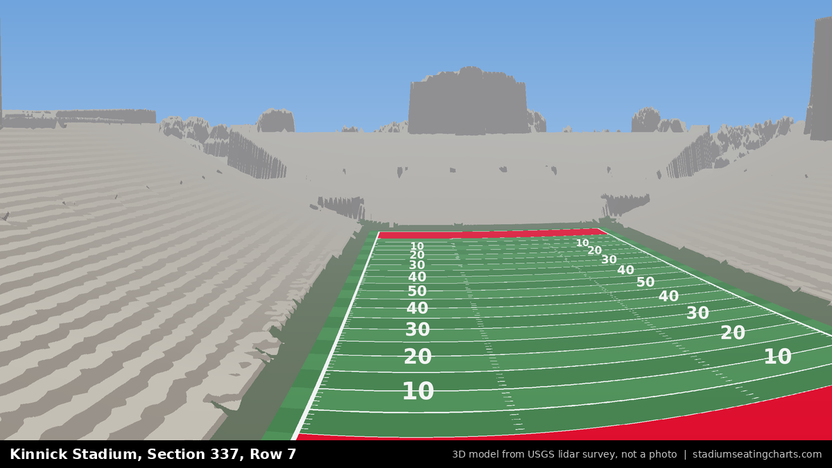 View from Kinnick Stadium Section 337, Row 7, looking toward the field