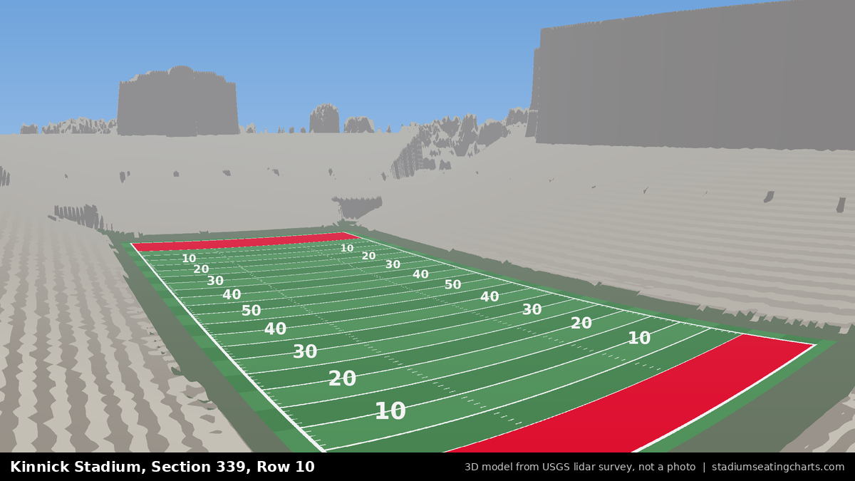 View from Kinnick Stadium Section 339, Row 10, looking toward the field